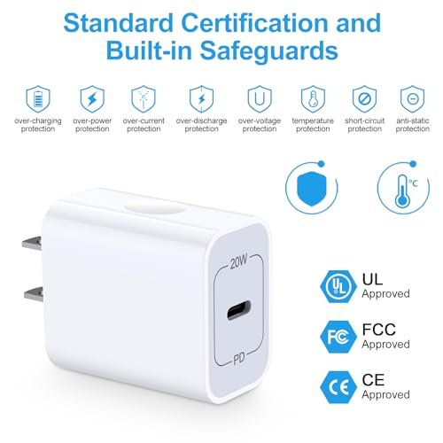 [2-Pack] 20W Samsung Fast Charging Block USB C Power Adapter Android Wall Plug Brick Type C Block for Galaxy A15 5G/A55/A35/A14 5G/A54/A25/A23/A13/A53/S24/S23 FE/S22/S21 FE/Z Flip 5,iPhone 15/14/13 - Thumbnail 4