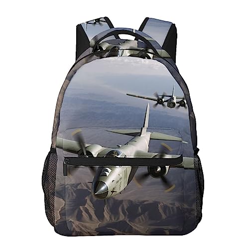 Sac à dos voyage motif avion armée US noir taille unique - 6