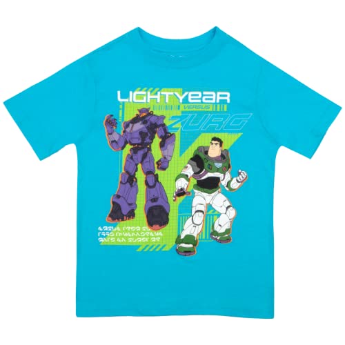 Disney Pixar Lightyear Boys T-Shirts 2 Pack, Buzz Lightyear Toy Story Tees For Boys 2 Pack Bundle Set (Blue/Green, Size 6/7) #TOP3