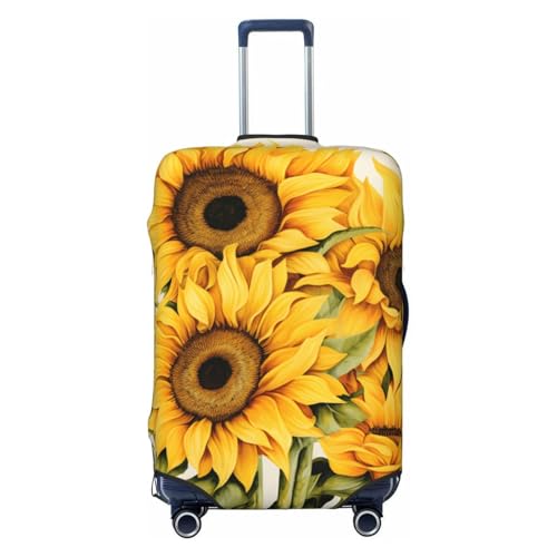 Cute Funny Sunflowers Travel Luggage Cover for Suitcase Anti-Scratch Fashion Suitcase Protector Washable Elastic Baggage Covers Fits 22-24 Inch Luggage for Travel Beach Holiday