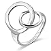 MIMI Sterling Silver Contemporary Style Double Circles O Ring Size 5, 6, 7, 8, 9, 10, 11