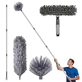 Brysalis Plumeau Poussiere Telescopique, Tete de Loup Telescopique, Poussiere, Brosse Nettoyage, Balai Toile D'Araignée, Plumeau Microfibre, Épousseteur, Raclette de Fenêtre
