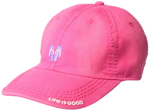 Life is Good Sunwashed Chill Cap Baseball Hat Collection,Flip Flops