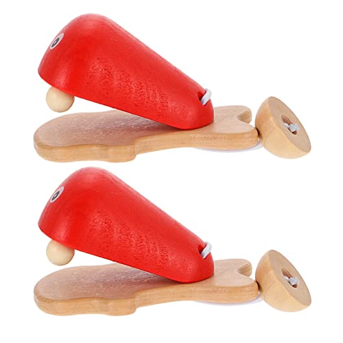 Vaguelly 2pcs Wear-resistant Castanet Toys for Boy Girl Fish Design Early Learning Musical Instruments for Household Play and Creativity Development
