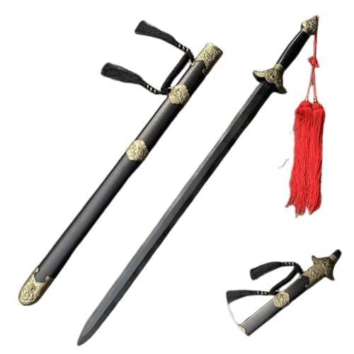 Jinghui 木刀 竹剣 竹刀 太極剣 居合練習刀 ?客 全長97cm 剣道用 素振り練習 初心者向け 筋トレ トレーニング道具 舞台演出 小道具 剣術練習用 室内屋外用 ロールプレイング (97cm,A)