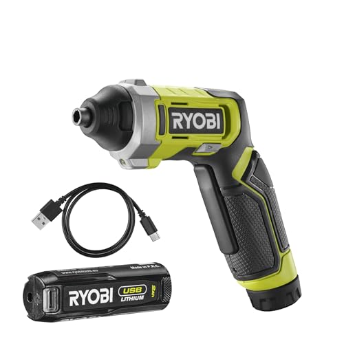 RYOBI - Tournevis 4V USB Lithium RSD4-120T - Compact 5Nm - Idéal Montage Meubles en Kit, Vissage...