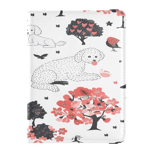 Porta passaporto portafoglio porta carte di vaccino di credito pelle Parigi e barboncino Multi