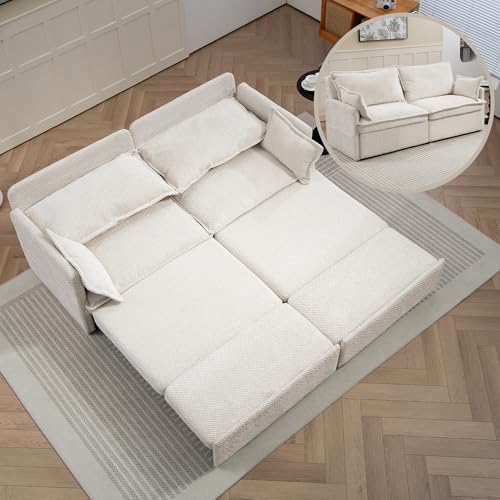 AFANLAX 79" 3-in-1 Corduroy Butacas para Sala Couch, Comfy Small