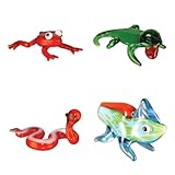Looking Glass Miniature Collectible - Dart Frog/Anole/Side Winder/Chameleon (4-Pack)