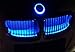 Xotic Tech 1x Ultra Blue Color 82mm Trunk Hood Emblem - Round LED Illuminated Emblem Background Light Lighting Kit For BMW 3 4 5 6 7 X M Z Series X3 X5 X6