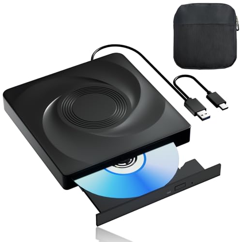 Wbacon Optische Laufwerk mit Zwei Schnittstellen ist geeignet für Laptop oder Desktop wie Window 7 8 10 11 (with Bag-External Blu Ray Drive)