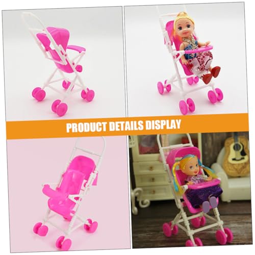 VICASKY 2 Stück Teiliges Puppenwagen Spielset aus Kleine Puppenwagen zum Rollenspiel Realistisches Kinderwagen Zubehör für Leicht und Kompakt für Puppenhaus Dekoration und Interaktives – Bild 8