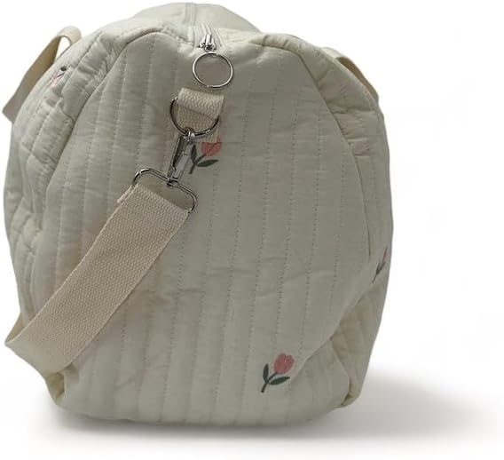 Large Luggage Bag Tulips l Bag Handmade Embroidery Lightweight & Eco-Friendly
