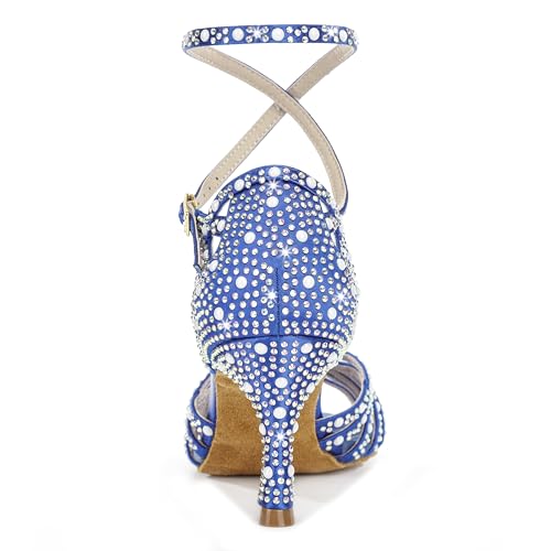Latinsoul Y205-33 Women's Latin Dance Rhinestone High Heel Shoes Stylish and Comfortable Adjustable Ankle Strap Dance Sandals for Ballroom, Salsa Dance Shoes3
