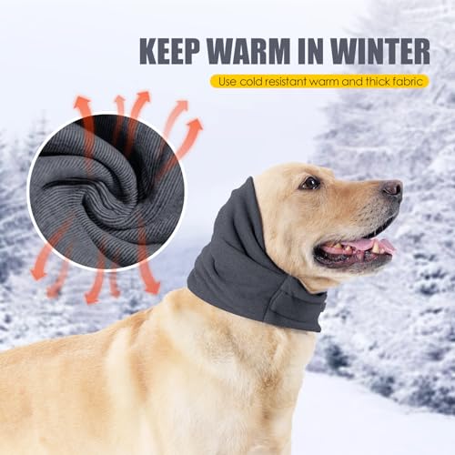 PAWIVID Hundeohrmuffs & No Shake Ear Wrap für Hämatom, Baden, Trocknen & Linderung von Lärmangst - Elastischer Gehörschutz mit beruhigendem Hoodie-Design für Pflege/Kopf-Ohrschutz (Grau, Large)