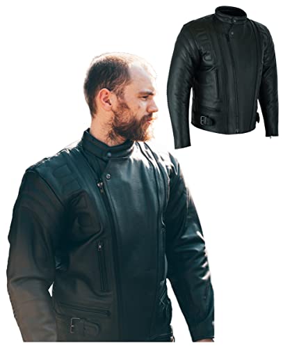 Blouson de moto en cuir homme pour les longs voyages de type touring en cruiser