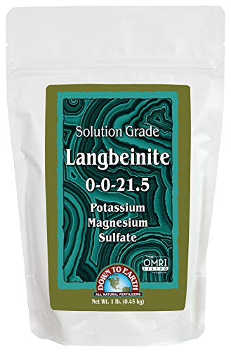 Down To Earth All Natural Fertilizers Organic Solution Grade Langbeinite - Professional Grade Potassium Magnesium Sulfate Powder 200 mesh for Liquid or Spray 0-0-21.5, 1 lb