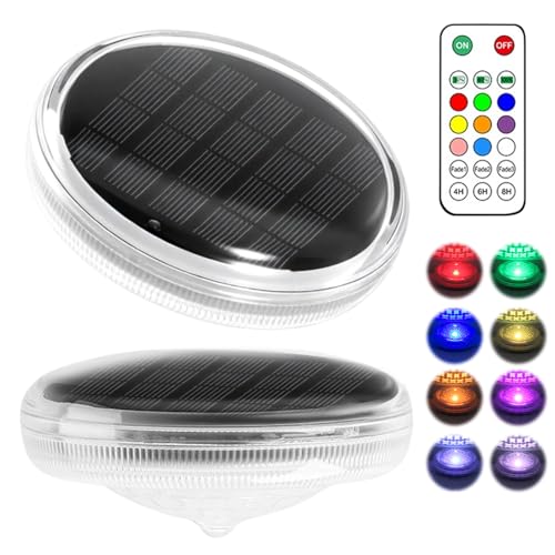 Lot De 2 Lumière Piscine Flottante, Lampe Piscine Rgb Led Avec Télécommande Et 9 Couleurs,...