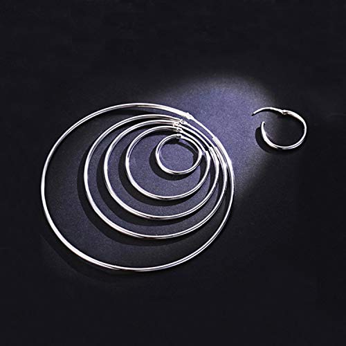 YFN Hoop Earrings Sterling Silver Polished Round Circle Endless Earrings Diameter 20,30,40,50,60,70,80mm3