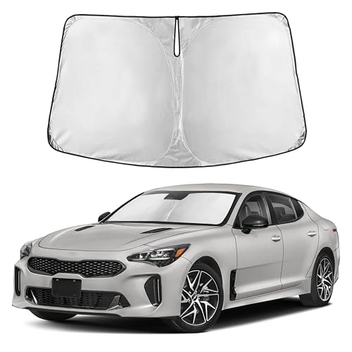 Image of Autovir Windshield Sun Shade Fit for 2018-2021 2022 2023 Kia Stringer Sunshade, Front Car Window Shades Sun Visor, Blocks UV Rays & Heat, Car Accessories