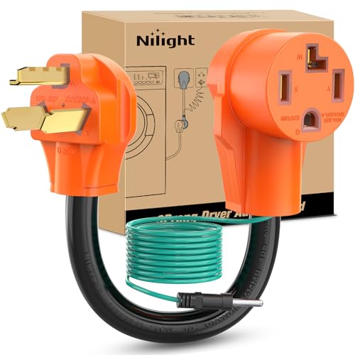 Image of Nilight Dryer Adapter Cord 30 Amp to 30 Amp 3 Prong 125V 3750 Watt Pure Copper Old Dryer Outlet to New Dryer Plug Conversion Heavy Duty 10 Gauge Wire 10-30P to 14-30R 30M /30F