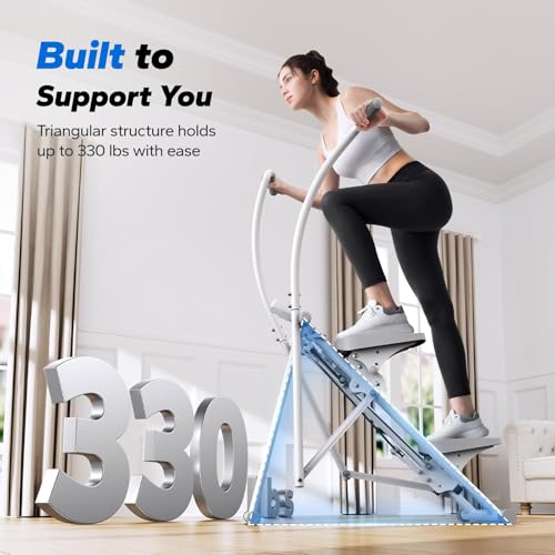 Image of MERACH Stair Stepper for Home Gym Exercise, New Version Stairmaster for Full-Body Workout, Compact Folding Stair Climber with Extended Step Range, Adjustable Handlebar /Pedal