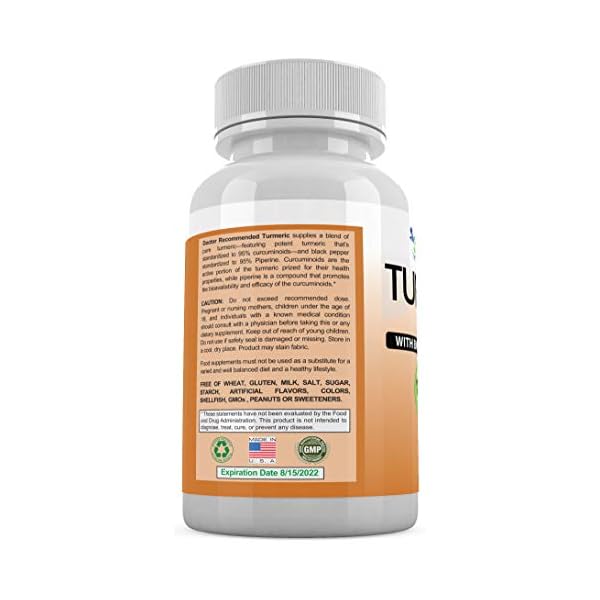 Turmeric-Curcumin-2250mgd-Veggie-Capsules-95-Curcuminoids-with-Black-Pepper-Extract-Bioperine-100-Organic-Most-Powerful-Turmeric-Supplement-with-Triphala-180-Count Turmeric Curcumin - 2250mg/d - Veggie Caps - 95% Curcuminoids with Black Pepper Extract (Bioperine) - 750mg Capsules - 100% Organic - Most Powerful Turmeric Supplement with Triphala (180 Count)