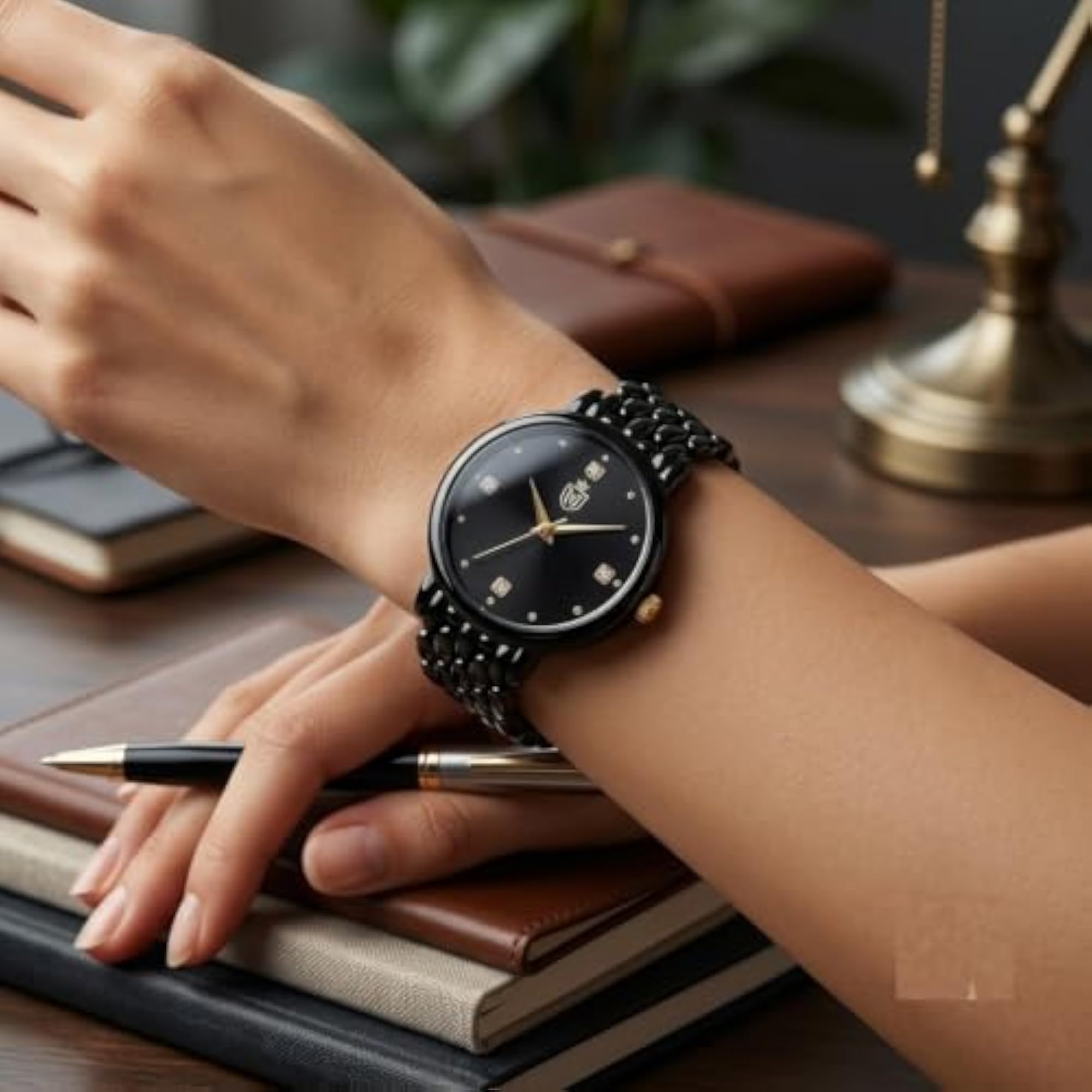 Ladies Elegant Silver Analog Wrist Watch, Classic Dress Watch