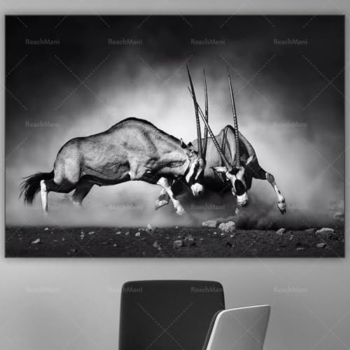 Toile d'animal sauvage antilope - Grand poster art mural moderne 60x90cm sans cadre
