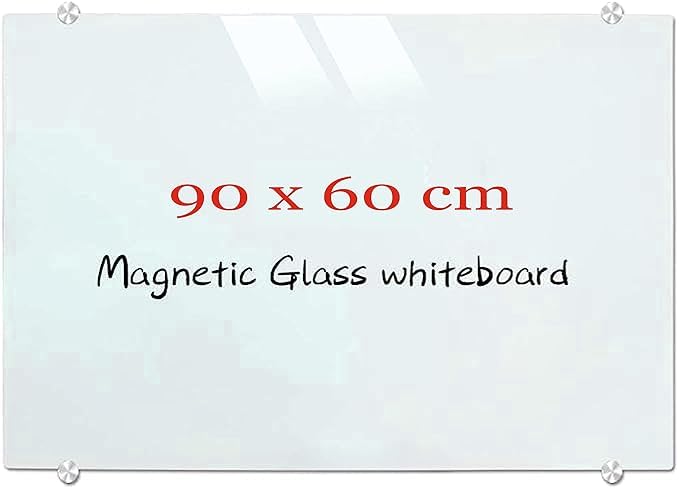 REDSCAPE Magnetic Glass Whiteboard, Wall Mounted Glass Dry Erase White Board, Frosted White Surface, Frameless Glass Board With 4 Markers, 2 Magnets, 1 Eraser, 3X2 Feet (90 X 60 Cm) (White)-image-46
