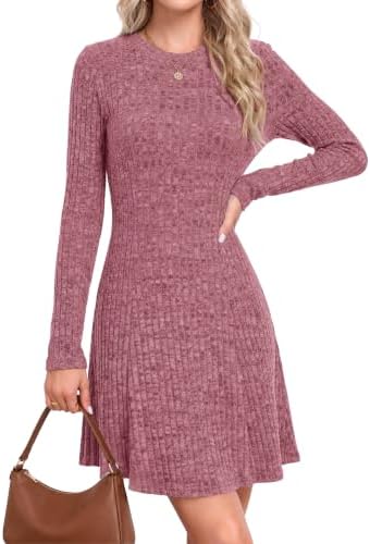 AUSELILY Damen Langarm Pulloverkleid