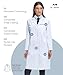 Dr. James Premium Lab Coat for Women, Multiple Pockets, Classic Fit, Concealed Snap Closing, 37