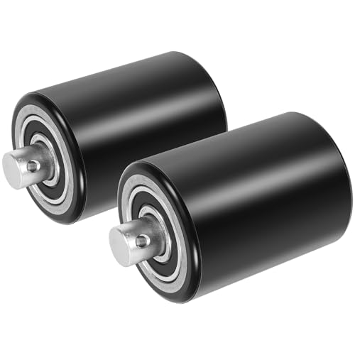 Image of PTH50 Pallet Jack Front Load Wheels Replacement Kit for Crown PTH50 Pallet Jack, Come with Axles, Poly Tread Black with Bearings 20mm
