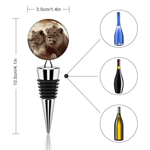 Bouchons de bouteille réutilisables lion et lionne cadeau idéal de Noël