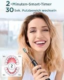 Elektryczna szczoteczka do zębów dla dorosłych i dzieci – elektryczna szczoteczka do zębów z 8 głowicami i 5 trybami. 90 dni pracy baterii, 2 minuty Smart timer, etui podróżne