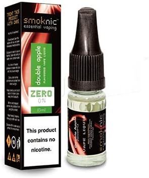 Smoknic Double Apple 10ML Premium Quality Vape Juice for E-Cigarette – Vape Mod – Shisha Pen – 30VG/70PG Nicotine Free Fruity Flavour [10 x 10ML]