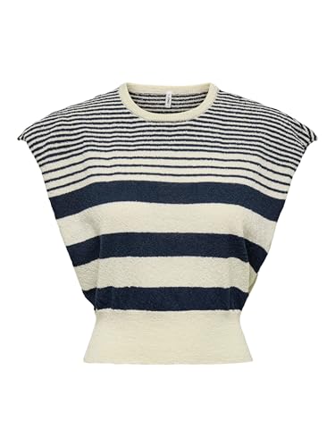 Haut col rond Onlmia SL débardeur en maille tricot écru taille L