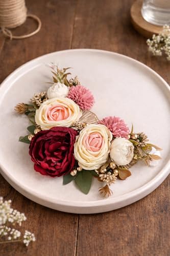 SATYAM KRAFT 1 Bunch Handmade Artificial Ball Flower Brooch for Hamper Decoration, Trousseau Packing, Wedding, Engagement, Gift Wrapping, DIY Craft & Saree Accessories (Big Bunch, Multi)