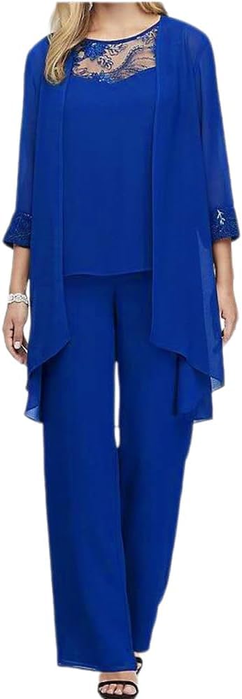 Vagbalena Las Mujeres de Tres Piezas de Gasa Camisa de Tul Vestido de Noche Conjunto de Fiesta de cóctel de celebración Conjunto de Pantalones Elegante Traje de Tres Piezas de la Vendimia