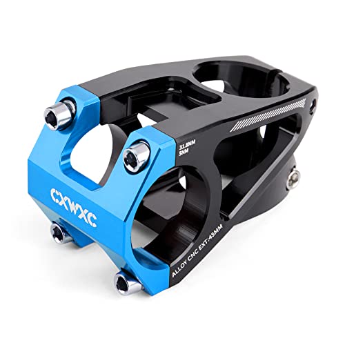 Cxwxc 31.8 Bike Stem -Short Mountain Road Bike Stem - Aluminum Alloy Mountain Bike Handlebar Stem Riser For Mtb Road City Bike Bicycle (Black Blue) #TOP28