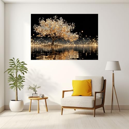 Impression arbre fleuri blanc décorations suspendues appartement chambre 30x45cm - 3