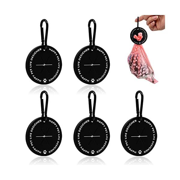5Pcs Silicone Dog Poop Bag Holder for Leash with Carabiner, Waste Bag Carrier, Waste Bag Holder, Hand Free Dog Waste Carrier for Dog Walking, (black) 5Pcs Silicone Dog Poop Bag Holder for Leash with Carabiner, Waste Bag Carrier, Waste Bag Holder, Hand Free Dog Waste Carrier for Dog Walking, (black)