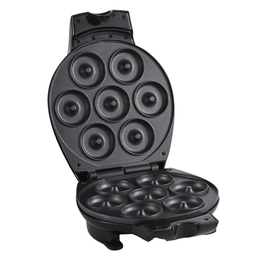 Electric Donut Maker Electric Mini Donut Maker with 7 Holes Non-stick Surface Design Us Plug Dishwasher Safe User-friendly 700w Small Donut Machine Black
