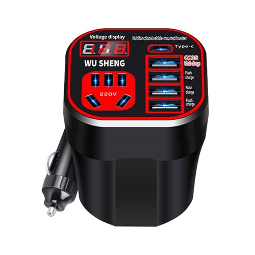 Inversor de coche, inversor de coche, fuente de alimentación 220 V para teléfono, portátil, ordenador, SUV, camión, para viajes y trabajo
