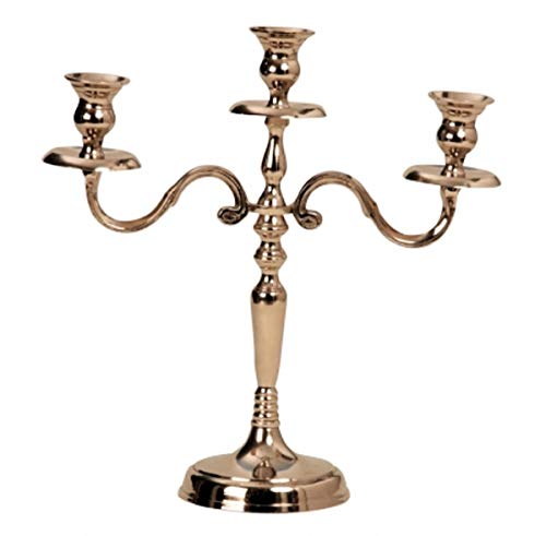 Wohnen Kerzenständer 3-armig Metall Kerzenleuchter 31cm Farbe Silber Kandelaber Leuchter