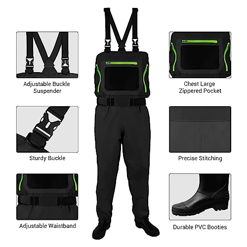 Hotsrace Chest Waterproof Waders Lightweight Fishing Waders With Bootfoot Breathable Waders For Men & Women Duck Hunting(Xx-Large) #TOP1