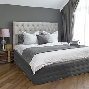 Marquess Quilted Bed Skirt with 14 Inch Tailored Drop, King Size Bed Skirt 14 Inch Drop Charcoal-Dust Ruffle,Ultra Soft Modern Bed Skirt,Charcoal,King Marquess Quilted Bed Skirt with 14 Inch Tailored Drop King Size Bed Skirt 14 Inch Drop Charcoal Dust RuffleUltra Soft Modern Bed SkirtCharcoalKing