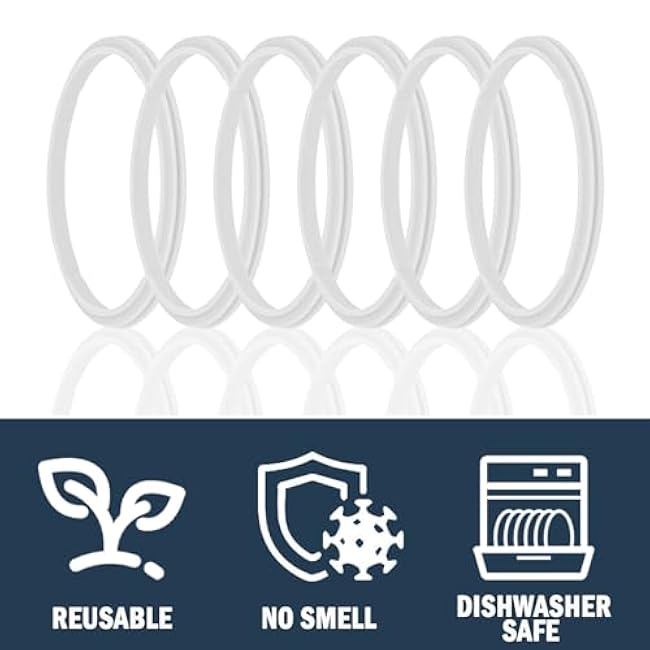 Greant 6 PCS O Ring for HydroFlask Wide Mouth Lid, 2'' to 2.3'' Rubber Seal for Hydro Flask Lid, fit Hydroflask Gasket Replacement, 3 Sizes for Different Lids