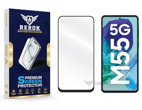 Image of Gorilla Tempered Glass Screen Protector Compatible with Samsung Galaxy M55 5G [Pack of 1] | Edge-to-Edge, Bubble-Free, Case Friendly, Easy Installation Kit