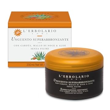 L'Erbolario Unguento Super Abbronzante - Olio di Carota Noce e Aloe Vera - Senza Filtri - Abbronzatura Intensa e Idratazione per Tutti i Tipi di Pelle - Protezione Contro la Disidratazione - 200 ml